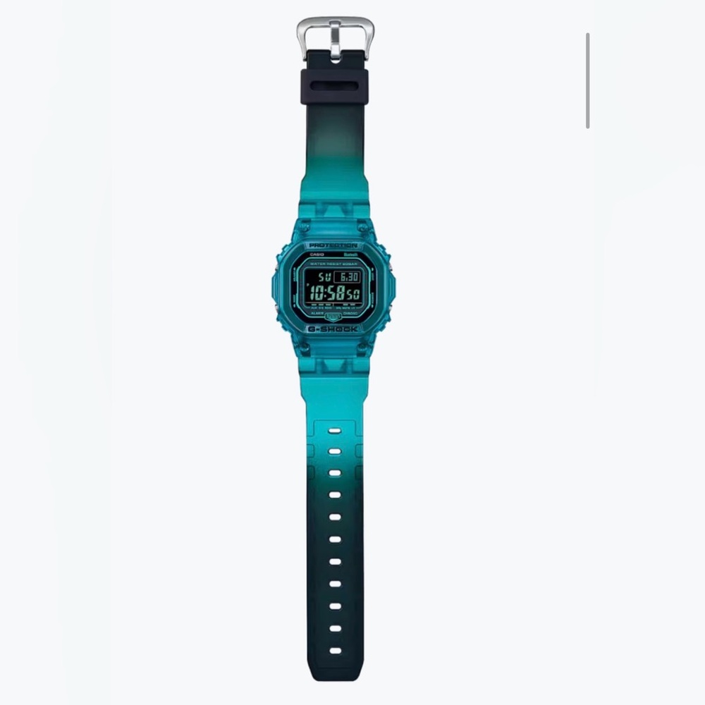 Casio Digital G-Shock DW-B5600 Watch in translucent gradated Turquoise Blue - Picture 8 of 8